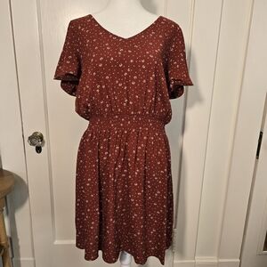 Copper Key Floral Rust Dress Size XL